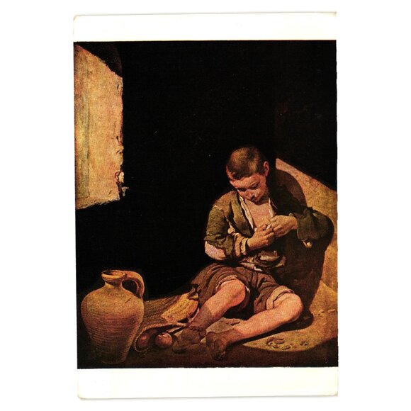 Vintage Bartolome Esteban Murillo Postcard The Young Beggar Painting Art France - Picture 1 of 2